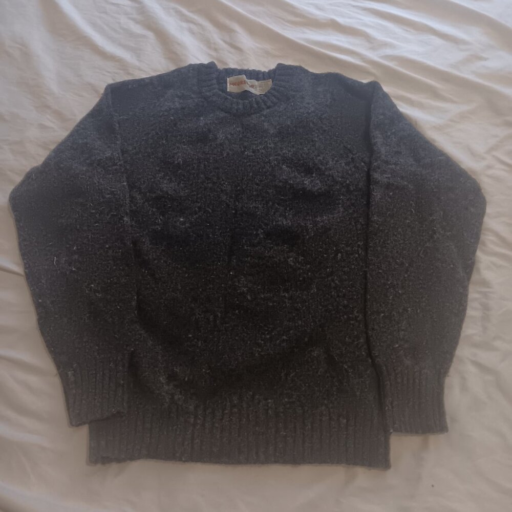 vintage charcoal + black knit sweater